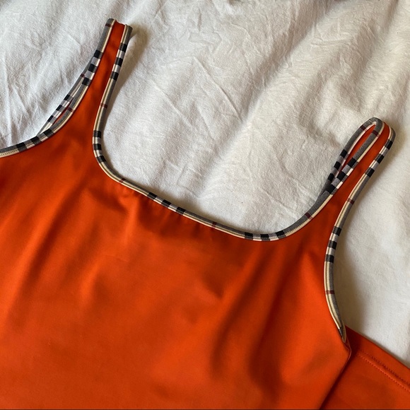 Vintage Burberry Orange Square Neckline Tank Dress - Picture 2 of 8